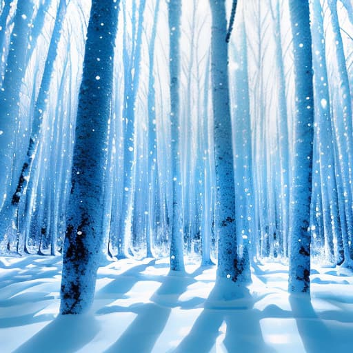  Snowy forest. Glowing. Pastelton. Clear. Sparkling. Beautiful. Gradation