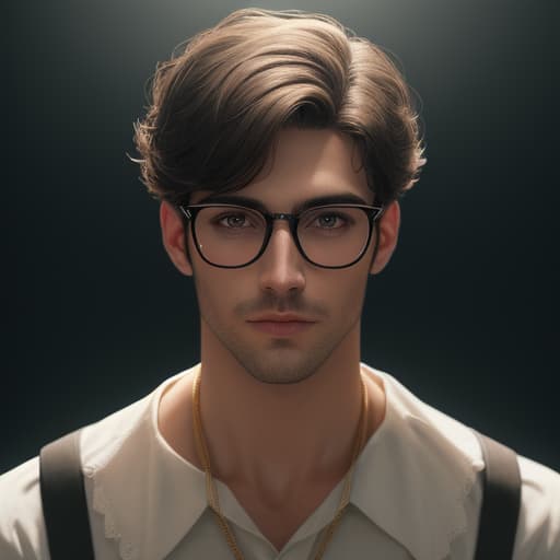  abstract painting of beautiful boy with glasses, dreamlike portrait, cinematic, art hyperrealistic, full body, detailed clothing, highly detailed, cinematic lighting, stunningly beautiful, intricate, sharp focus, f/1. 8, 85mm, (centered image composition), (professionally color graded), ((bright soft diffused light)), volumetric fog, trending on instagram, trending on tumblr, HDR 4K, 8K