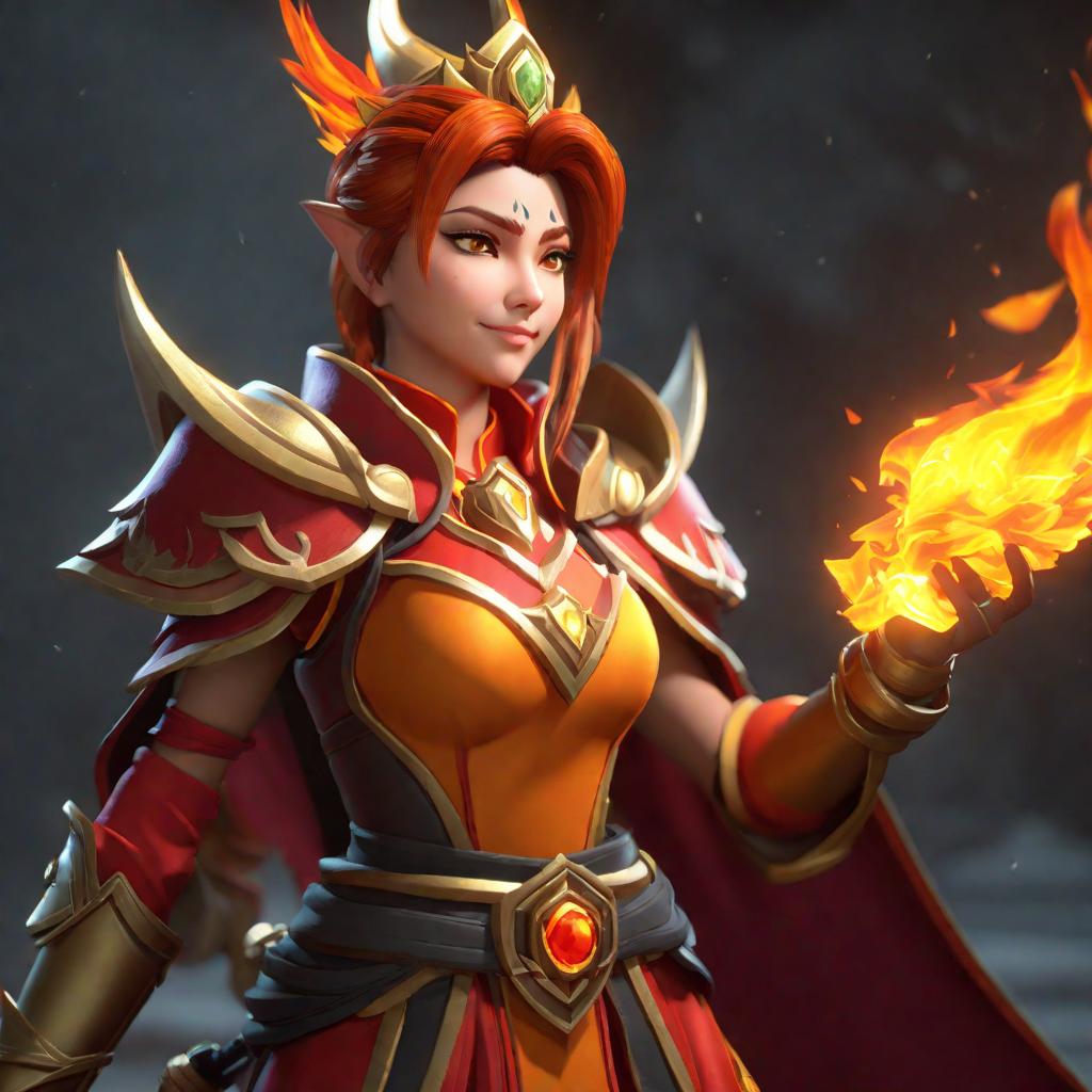  lina from dota 2, midjourney, lina, fire in hand, cute, hyper detail, full HD hyperrealistic, full body, detailed clothing, highly detailed, cinematic lighting, stunningly beautiful, intricate, sharp focus, f/1. 8, 85mm, (centered image composition), (professionally color graded), ((bright soft diffused light)), volumetric fog, trending on instagram, trending on tumblr, HDR 4K, 8K