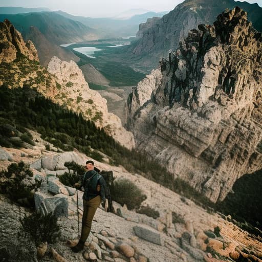 lnkdn photography Mountain Majesty, Desert Wonders hyperrealistic, full body, detailed clothing, highly detailed, cinematic lighting, stunningly beautiful, intricate, sharp focus, f/1. 8, 85mm, (centered image composition), (professionally color graded), ((bright soft diffused light)), volumetric fog, trending on instagram, trending on tumblr, HDR 4K, 8K