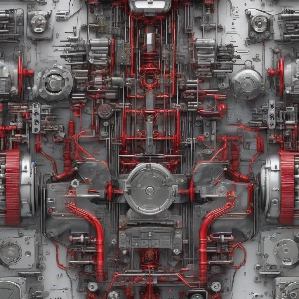  Draw the details of electromechanics, in black and red colors. hyperrealistic, full body, detailed clothing, highly detailed, cinematic lighting, stunningly beautiful, intricate, sharp focus, f/1. 8, 85mm, (centered image composition), (professionally color graded), ((bright soft diffused light)), volumetric fog, trending on instagram, trending on tumblr, HDR 4K, 8K