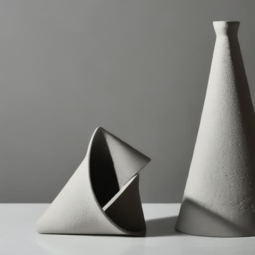  cement vase flat base cone funnel pointed round pyramid design Andres Reisinger