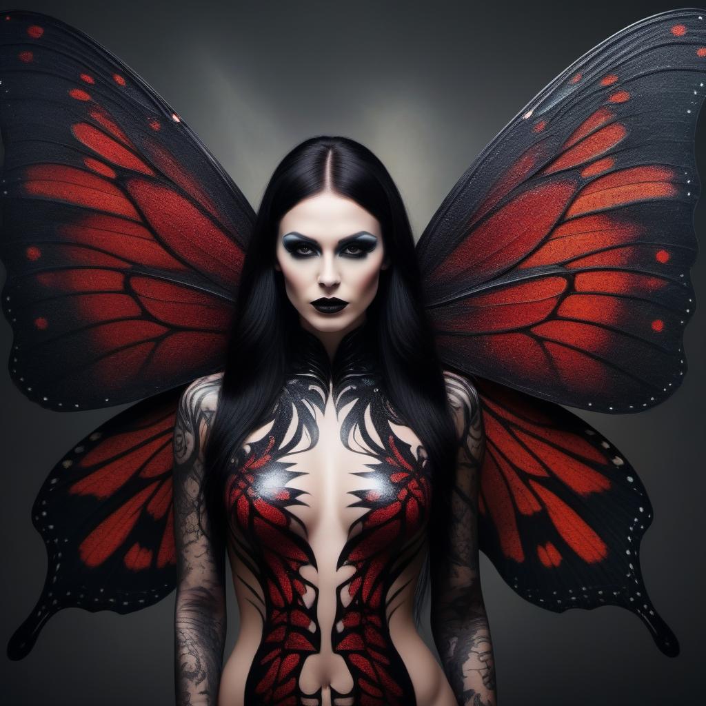  gothic style [double exposure:40], [naked:71], [nsfw:71], [nudist:71], [fairy:60], [butterfly wings:60], [full body shot:51], [bloody makeup:30], [muscle|curvy|slim|skinnySlim|Thin|Skinny|Petite|fat|Slender|Lean|Lanky|plump|Fragile|Delicate|Slight|sporty|athletic|bbw:41:], [dark bloodlust emotion:80], [blood:51], [naked body bloody:51], [dark highest sorceress bloody queen fairy goddess:51], [redhead:51], [blood sacrifice:60], [dark jewelry filigree:40], (blood 1:4), fiery violet fiery purple wings, (butterfly 1:3), double exposure, bloody spiders and butterflies, sacrifice pansy bloody flowers lily background, full body shot, [muscle|curvy|slim|skinnySlim|Thin|Skinny|Petite|fat|Slender|Lean|Lanky|plump|Fragile|Delicate|Slight|sporty|athlet
