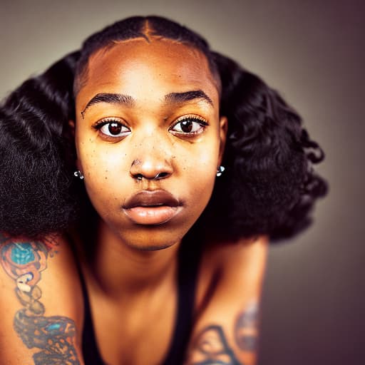 portrait+ style ebony queer rapper brunette very cute dude face