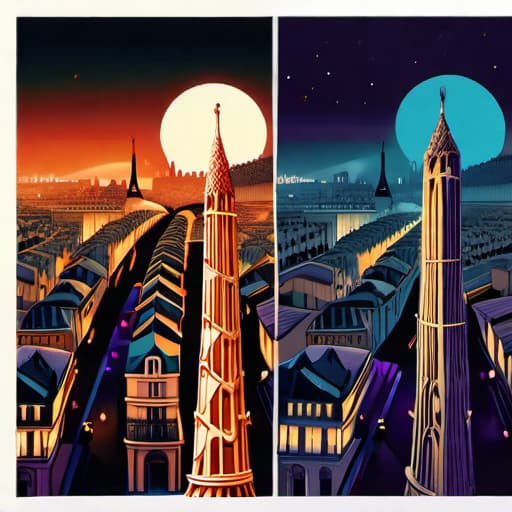  highly detailed baguettes, Paris in the background, dark perple colors, by Nicolas Delort and Victo Ngai, vivid, highly detailed, hand-drawn, combined with digital art, night, whimsical, (enchanting atmosphere:1.1), warm lighting , depth of field, Wacom Cintiq, Adobe Photoshop, 300 DPI, (hdr:1.2) hyperrealistic, full body, detailed clothing, highly detailed, cinematic lighting, stunningly beautiful, intricate, sharp focus, f/1. 8, 85mm, (centered image composition), (professionally color graded), ((bright soft diffused light)), volumetric fog, trending on instagram, trending on tumblr, HDR 4K, 8K