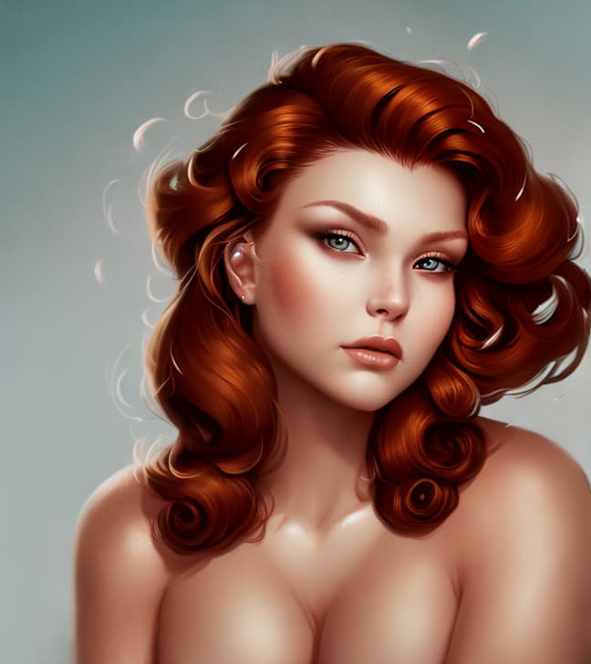 portrait+ style uma mulher linda ruiva