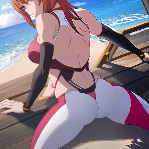  anime athlete in the beach with pink tight pants showing her big (back) while sitting hyperrealistic, full body, detailed clothing, highly detailed, cinematic lighting, stunningly beautiful, intricate, sharp focus, f/1. 8, 85mm, (centered image composition), (professionally color graded), ((bright soft diffused light)), volumetric fog, trending on instagram, trending on tumblr, HDR 4K, 8K