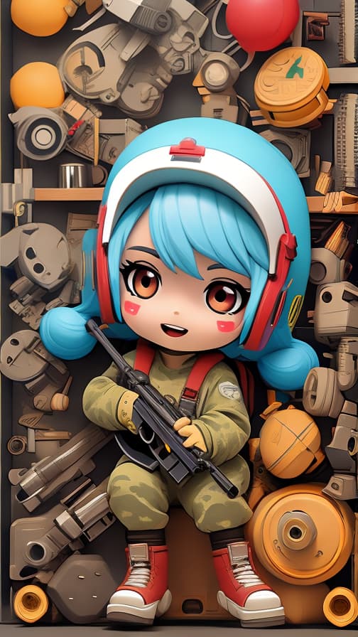  Savage full equipment chibi-character style machine gun girl