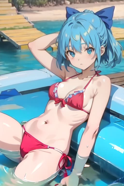  Cirno, bikini, Ghibli style