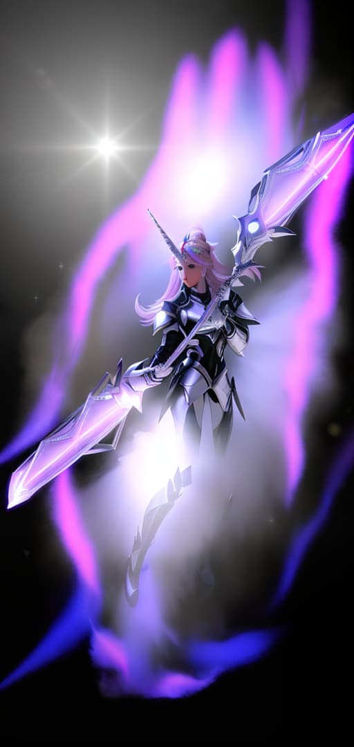  one of the main characters of female with a spear of a unicorn anime style with futuristic armor with the power of unicorn made of diamonds, hyperrealistic, high quality, highly detailed, cinematic lighting, intricate, sharp focus, f/1. 8, 85mm, (centered image composition), (professionally color graded), ((bright soft diffused light)), volumetric fog, trending on instagram, HDR 4K, 8K