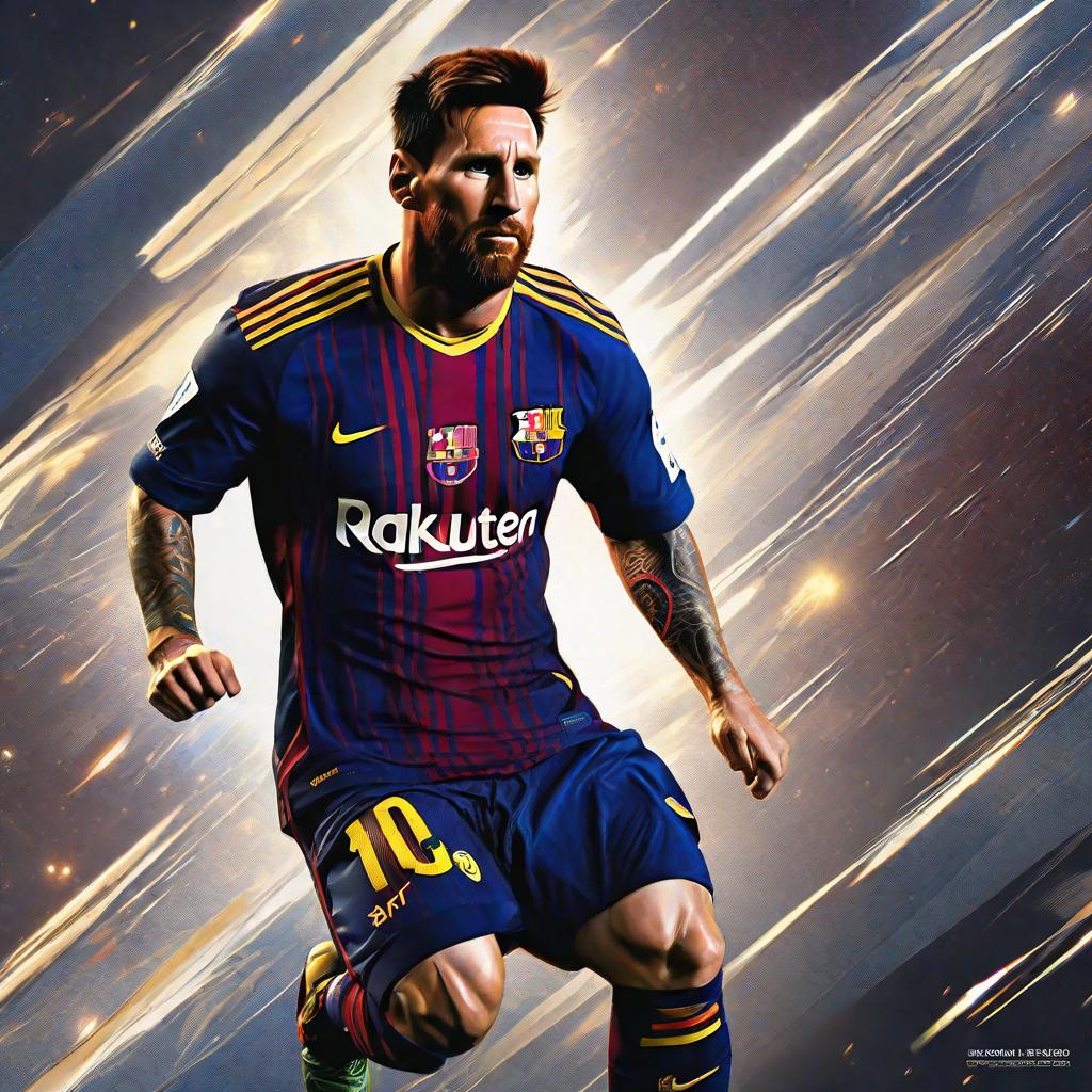  Messi, realistic, portrait, art by donato giancola and greg rutkowski, realistic face, digital art, trending on artstation hyperrealistic, full body, detailed clothing, highly detailed, cinematic lighting, stunningly beautiful, intricate, sharp focus, f/1. 8, 85mm, (centered image composition), (professionally color graded), ((bright soft diffused light)), volumetric fog, trending on instagram, trending on tumblr, HDR 4K, 8K