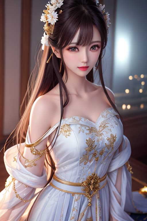  桌上有一盆蘭花 hyperrealistic, full body, detailed clothing, highly detailed, cinematic lighting, stunningly beautiful, intricate, sharp focus, f/1. 8, 85mm, (centered image composition), (professionally color graded), ((bright soft diffused light)), volumetric fog, trending on instagram, trending on tumblr, HDR 4K, 8K