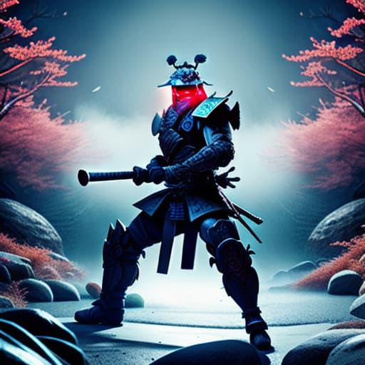  samurai hyperrealistic, full body, detailed clothing, highly detailed, cinematic lighting, stunningly beautiful, intricate, sharp focus, f/1. 8, 85mm, (centered image composition), (professionally color graded), ((bright soft diffused light)), volumetric fog, trending on instagram, trending on tumblr, HDR 4K, 8K