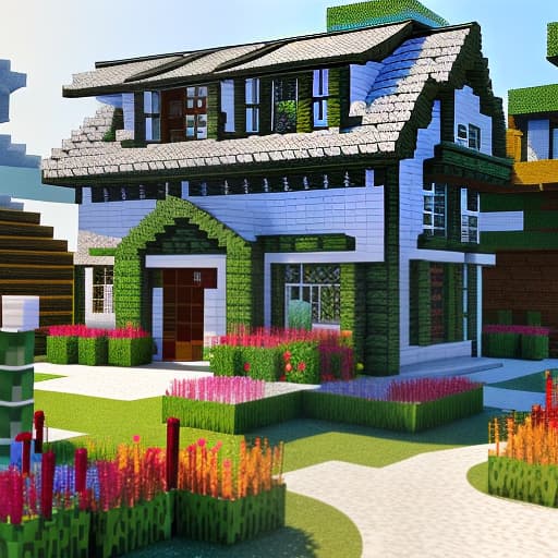  a minecraft house with a player infront of it Apply the Following Styles 3Drenderer hyperrealistic, full body, detailed clothing, highly detailed, cinematic lighting, stunningly beautiful, intricate, sharp focus, f/1. 8, 85mm, (centered image composition), (professionally color graded), ((bright soft diffused light)), volumetric fog, trending on instagram, trending on tumblr, HDR 4K, 8K