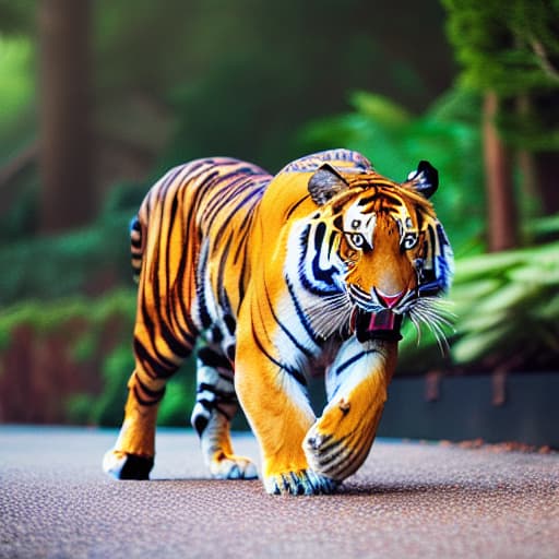  tiger eating chicken hyperrealistic, full body, detailed clothing, highly detailed, cinematic lighting, stunningly beautiful, intricate, sharp focus, f/1. 8, 85mm, (centered image composition), (professionally color graded), ((bright soft diffused light)), volumetric fog, trending on instagram, trending on tumblr, HDR 4K, 8K