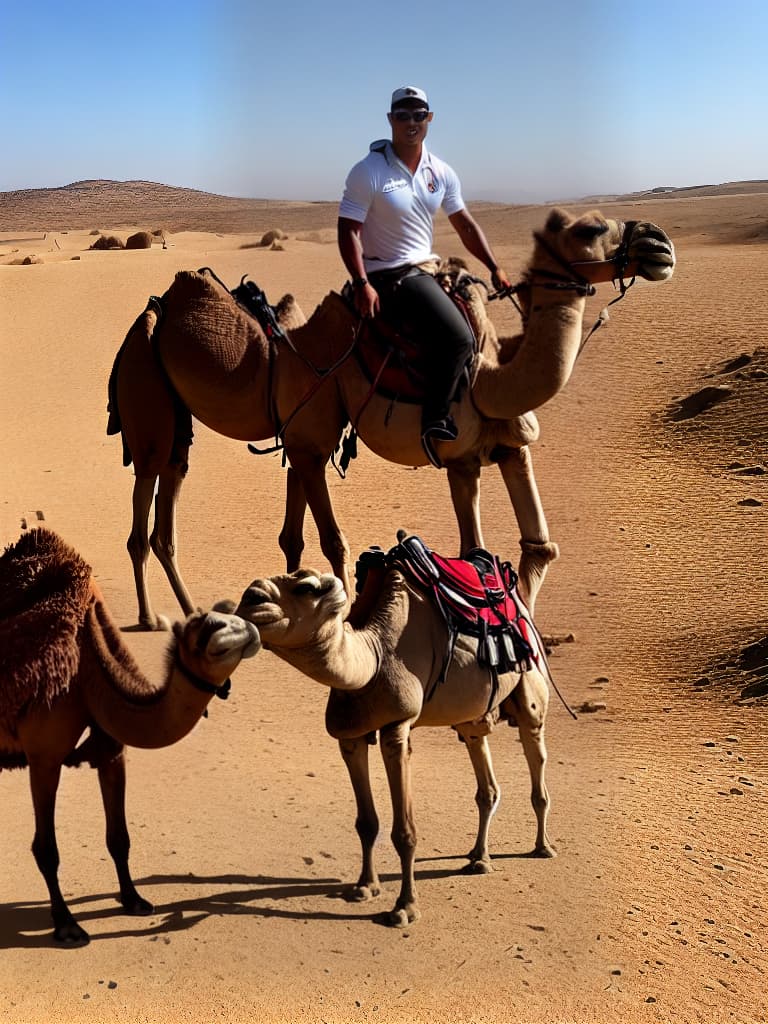  ronaldo is riding a camel