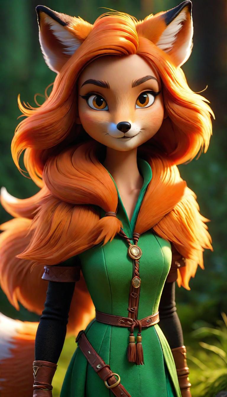  Professional 3D model of furry Fox girl . Rendered with Octane, the model is highly detailed,dramatic lighting. hyperrealistic, full body, detailed clothing, highly detailed, cinematic lighting, stunningly beautiful, intricate, sharp focus, f/1. 8, 85mm, (centered image composition), (professionally color graded), ((bright soft diffused light)), volumetric fog, trending on instagram, trending on tumblr, HDR 4K, 8K