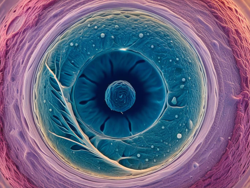  A closeup, ultradetailed image of a single yeast cell under a highpowered microscope. The image showcases the intricate cellular structure of the yeast, capturing the tiny organelles and membranes in stunning detail. The minimalist aesthetic highlights the beauty of the natural world at a microscopic level, perfect for a professional and informative article on vegan yeast for baking. hyperrealistic, full body, detailed clothing, highly detailed, cinematic lighting, stunningly beautiful, intricate, sharp focus, f/1. 8, 85mm, (centered image composition), (professionally color graded), ((bright soft diffused light)), volumetric fog, trending on instagram, trending on tumblr, HDR 4K, 8K