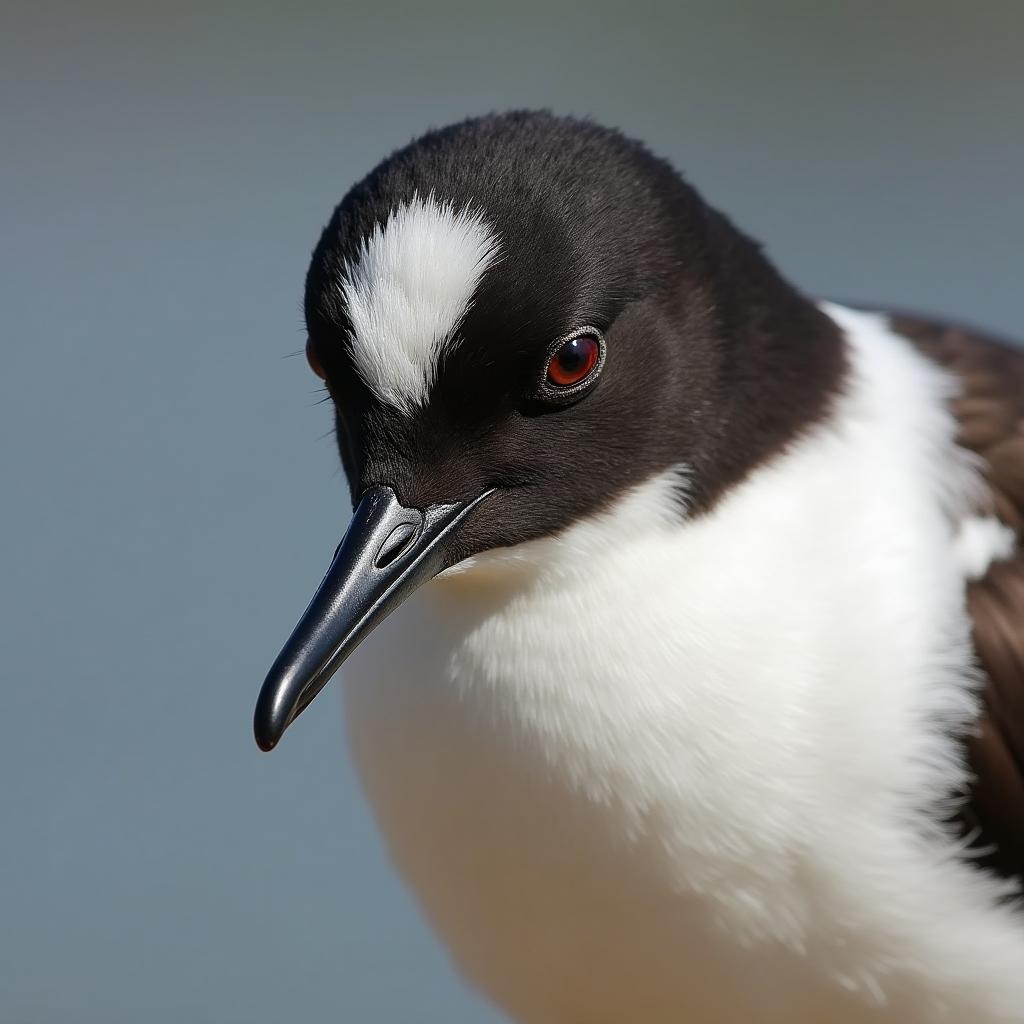  good quality, high quality, dramatic close up of a pied plover showcasing its striking black and white plumage and captivating features