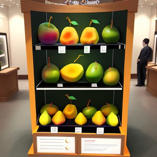  a mango in a display