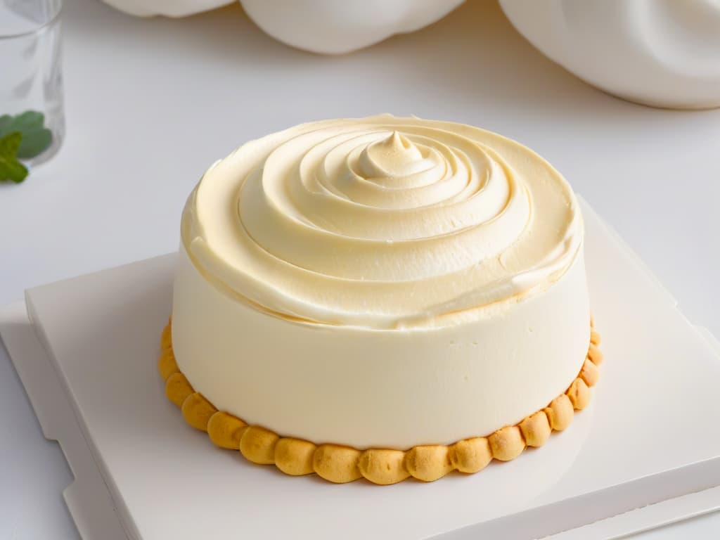  A highresolution, minimalist image of a perfectly piped swirl of Italian meringue atop a delicate and goldenbrown Sablé breton cookie, set against a clean, white background. The meringue is glossy and peaks beautifully, showcasing the precision and artistry of the dessert. hyperrealistic, full body, detailed clothing, highly detailed, cinematic lighting, stunningly beautiful, intricate, sharp focus, f/1. 8, 85mm, (centered image composition), (professionally color graded), ((bright soft diffused light)), volumetric fog, trending on instagram, trending on tumblr, HDR 4K, 8K