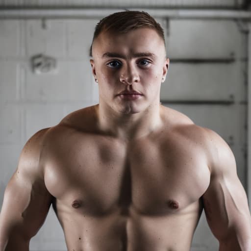 portrait+ style russian homosexual queer powerlifter blonde very cute dude face