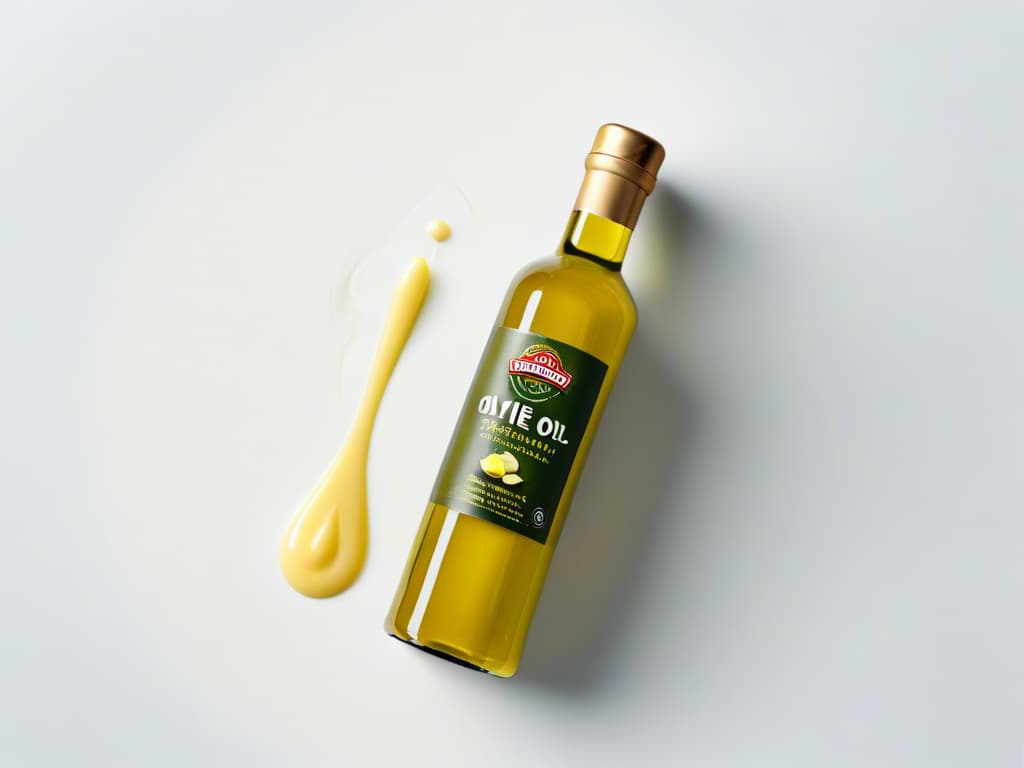  A beautifully styled, highresolution image showcasing a split screen of a golden, creamy stick of butter on one side, and a sleek, modern bottle of olive oil on the other, set against a clean, white background. The butter exudes a traditional, rustic charm, while the olive oil bottle emanates a contemporary, elegant vibe, symbolizing the contrast between the two types of fats and their impact on the flavor of baked goods. hyperrealistic, full body, detailed clothing, highly detailed, cinematic lighting, stunningly beautiful, intricate, sharp focus, f/1. 8, 85mm, (centered image composition), (professionally color graded), ((bright soft diffused light)), volumetric fog, trending on instagram, trending on tumblr, HDR 4K, 8K