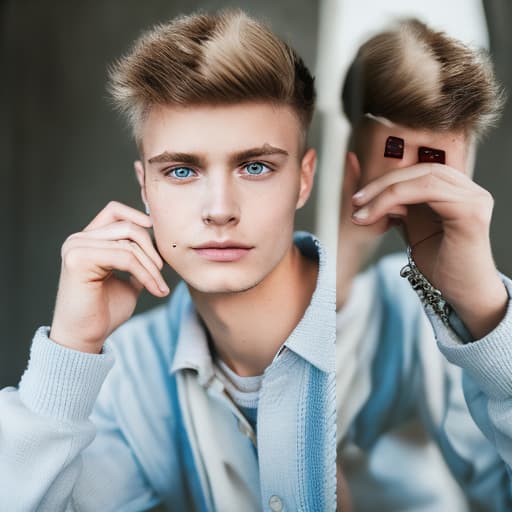 portrait+ style czech homosexual twink blonde very cute dude face