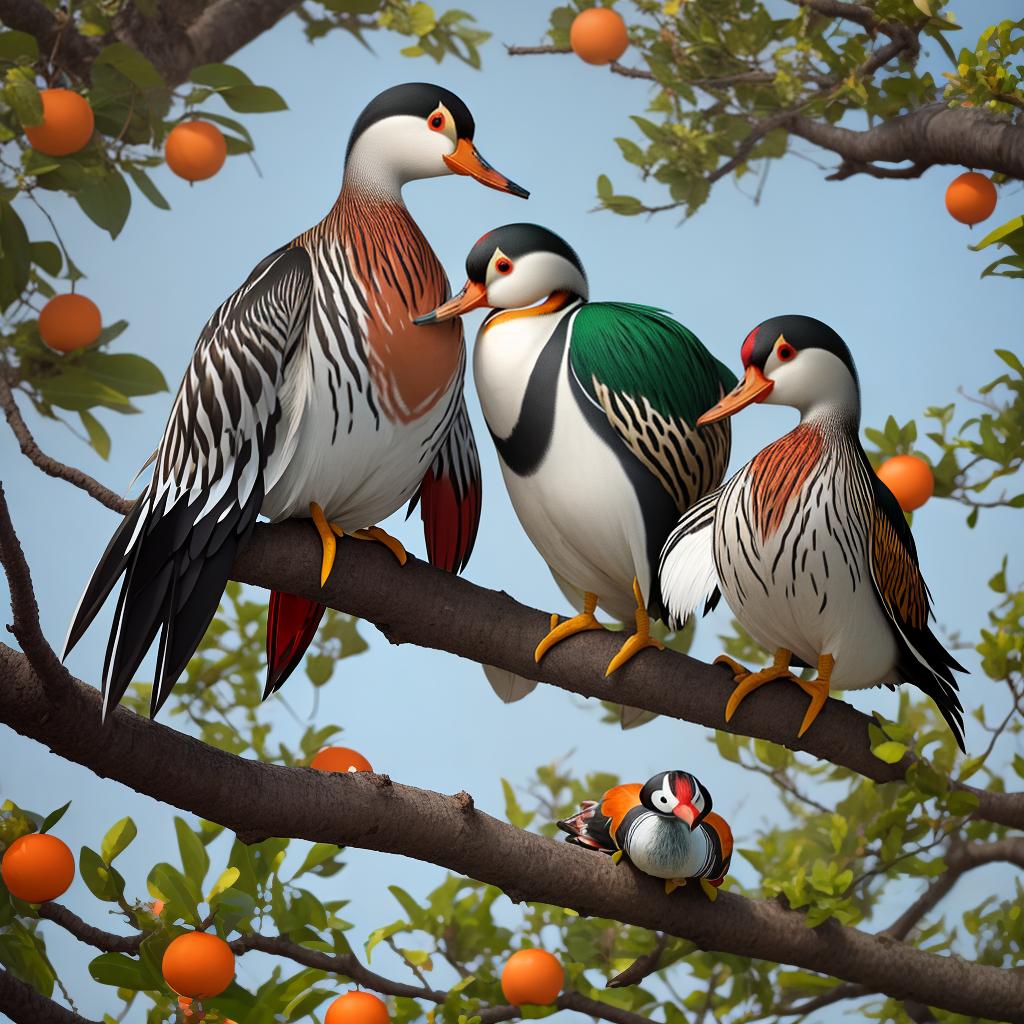  Masterpiece, best quality, two trees meet and the mandarin ducks fly