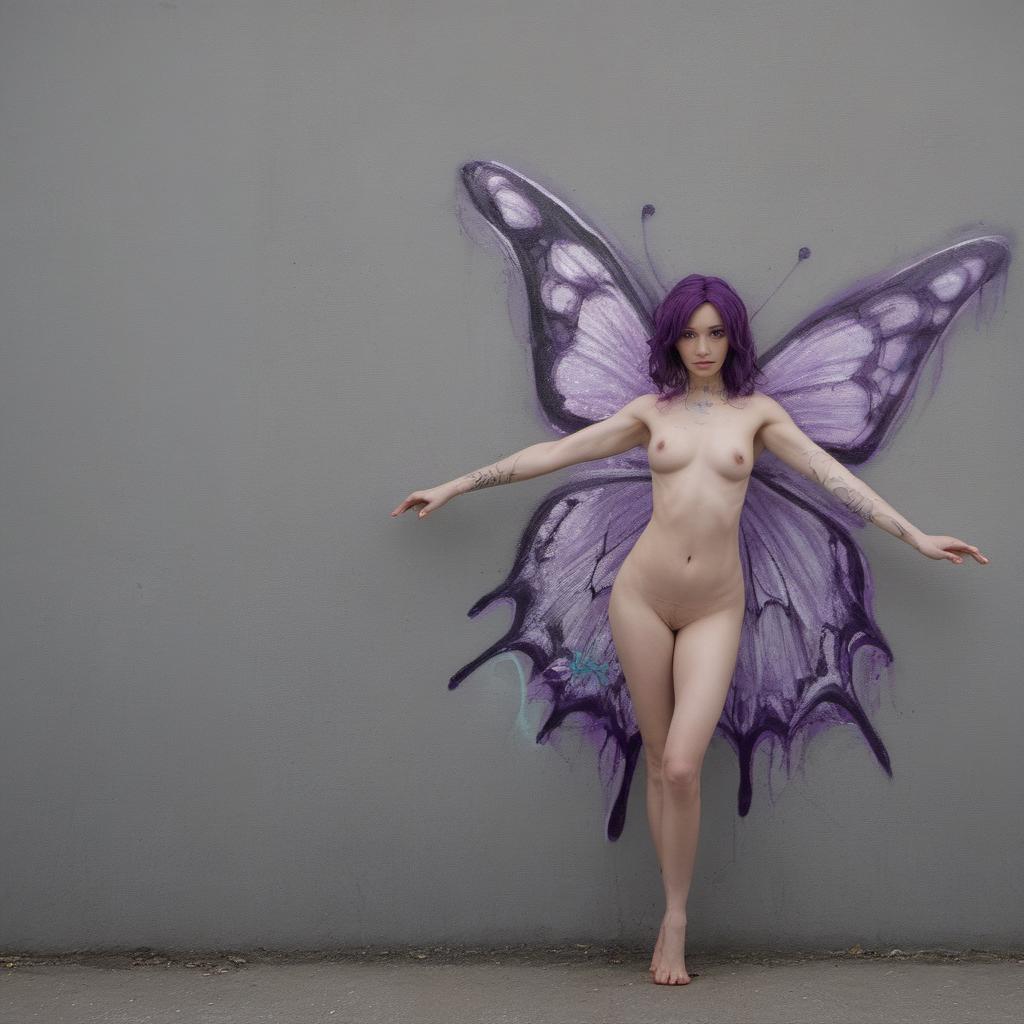  graffiti style [naked:51], [nudist:51], [full body shot:51], [highest fairy:51] (butterfly 1:3), (fiery violet fiery purple wings1:3),naked|nudist,muscle|curvy|slim|skinnySlim|Thin|Skinny|Petite|fat|Slender|Lean|Lanky|plump|Fragile|Delicate|Slight|sporty|athletic|bbw, sexy|badass|wet|dripping, (sexy splash 1:1), provocative fiery slutty|desirable, seductive|excited, (lace stockings 1:2), fiery flaming full body standing nudist , full body shot, accent of light and focus between, fire on hands, sorceress with fire in her hands, long fiery and smoke tongue pulled out of mouth, bright blue eyes, elegant masterpieces of tattoos all over the body and on the face big hips, small, big, long stretching d
