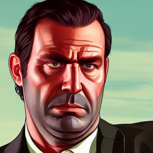  close up portrait paint style GTA 5, GTA San Andreas ((rock)), painting, (centered image composition), ((bright soft diffused light)), 8K, HDR, 4K