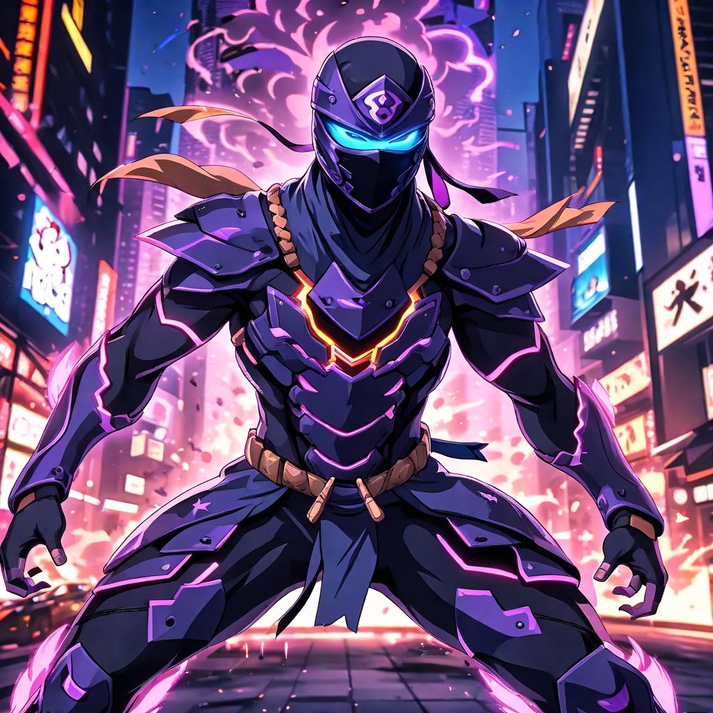  anime style artwork, (masterpiece:1.1), (highest quality:1.1), the ultimate ninja, epic armor and suit, epic schene dynamic at night and light effects, anime style, key visual, vibrant, studio anime, highly detailed