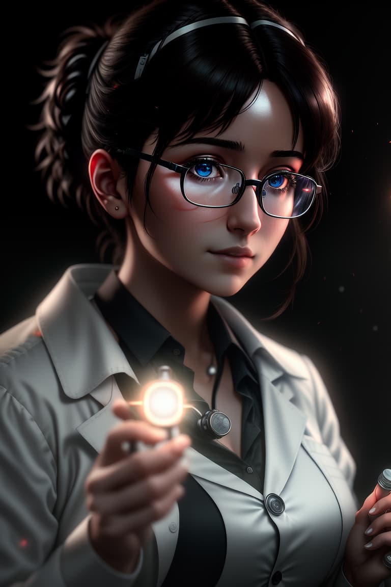  ((((masterpiece)))), best quality, very high resolution, ultra detailed, in frame, young, pharmacist, professional, white coat, stethoscope, medical background, brunette, glasses, lab coat, healthcare, medication, diligent, attentive, scrubs, prescription, drugstore, pills, healthcare worker, medical field, pharmaceutical, light, well lighted, unedited DSLR photography, sharp focus, Unreal Engine 5, Octane Render, Redshift, ((cinematic lighting)), f/1.4, ISO 200, 1/160s, 8K, RAW, unedited, in frame