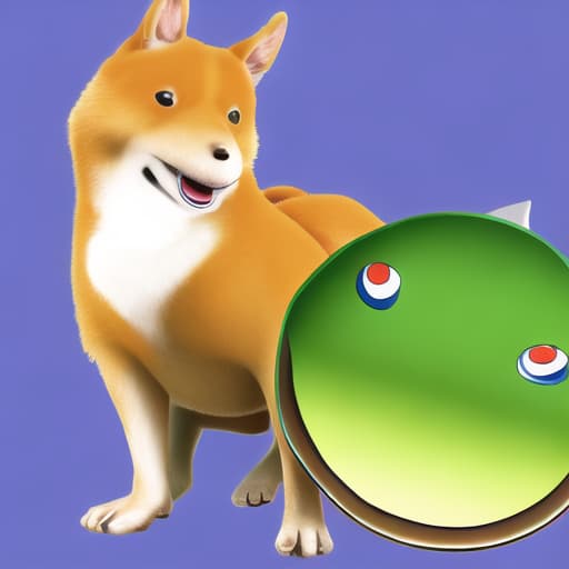  "toad in shiba's mouth" circle draw cartoon 4K3D