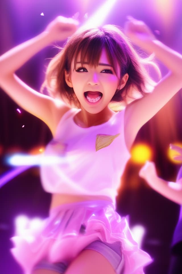  absurdres,highres,superlative,texture,contrast,top quality,masterpiece, [dynamic lightning,lens flare,motion blah],light particle,(pastel pink thema),(dynamic angle,madeon,dance stage) BREAK solo,,kawaii,[smile,surprise,shocked,sumg],skinny,cute lip,large s,huge ,(idol costume,frilled ),sleeveless,barestomach,short boots,dynamic posing,(sweat,sweat splash),