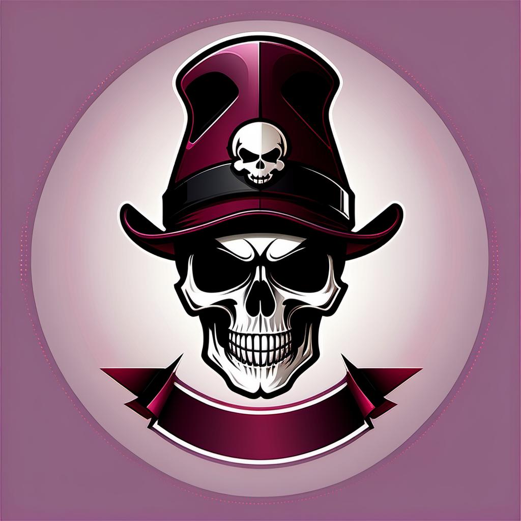  Icons and markers for Streamer based on level, skull with hat, trendy, burgundy and black color., (logo:1.3), vector graphics, brand, design, inspired, (straight:1.3), (symmetrical:0.4)