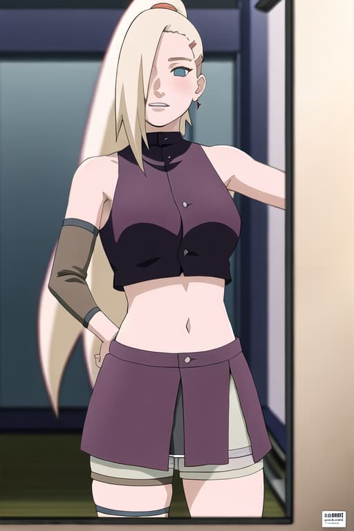  (yamanaka_ino:1.2), hair down,(masterpiece, best quality:1.2), illustration, absurdres, highres, extremely detailed,looking_down,fitting_room,
