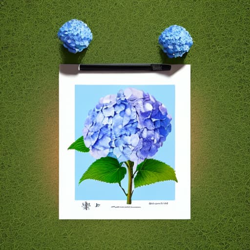  Draw a children's day poster with hydrangea as an element,