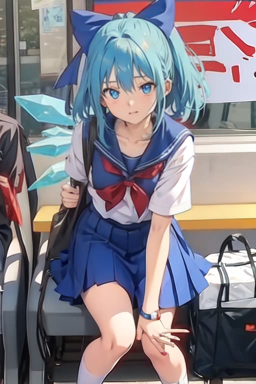  Cirno, school uniform, lewd