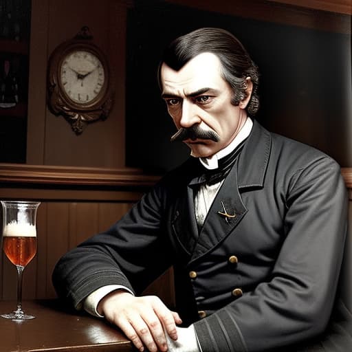  George B McClellan at a bar with John Wilkes Booth realistic