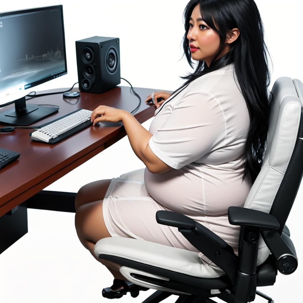  raccoon sitting in gaming chair front a computer on desktop, ((semi anthropomorphic)),(full body), tail, belly, sitting, fat, (chubby), (((white background))), solo, desktop, gaming chair, side view,  [[[clothes]]] hyperrealistic, full body, detailed clothing, highly detailed, cinematic lighting, stunningly beautiful, intricate, sharp focus, f/1. 8, 85mm, (centered image composition), (professionally color graded), ((bright soft diffused light)), volumetric fog, trending on instagram, trending on tumblr, HDR 4K, 8K