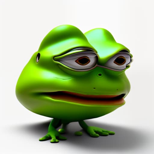 mdjrny-v4 style mdjrny v4 style (stunning green coloured pepe the frog), beautiful elegant colours, (unique design), 3D render, Octane Render, smooth surface, ultra high quality, highly intricate details, creative variations