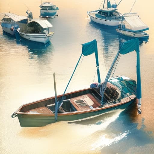  Mountains, lakes, boats, sun