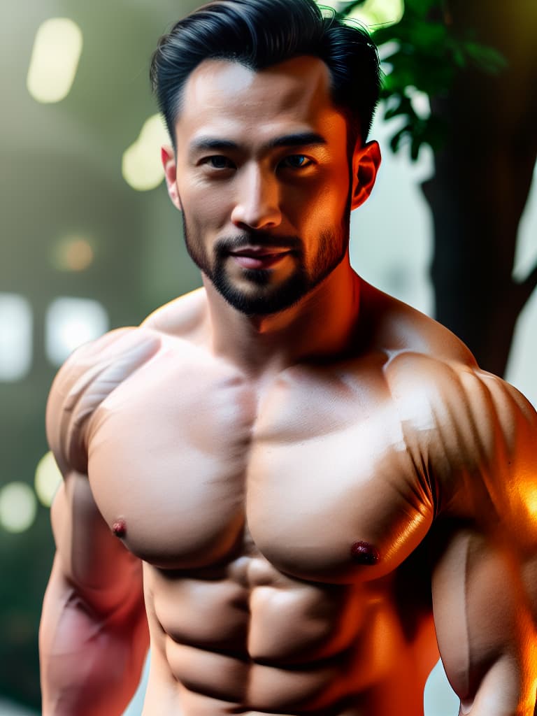  Asiatic，whole body，Slave，naked whole body，muscular, fit, handsome, young, strong，naked,sfw, actual 8K portrait photo of gareth person, portrait, happy colors, bright eyes, clear eyes, smooth soft skin，symmetrical, anime wide eyes, soft lighting, by makoto shinkai, stanley artgerm lau, wlop, rossdraws hyperrealistic, full body, detailed clothing, highly detailed, cinematic lighting, stunningly beautiful, intricate, sharp focus, f/1. 8, 85mm, (centered image composition), (professionally color graded), ((bright soft diffused light)), volumetric fog, trending on instagram, trending on tumblr, HDR 4K, 8K