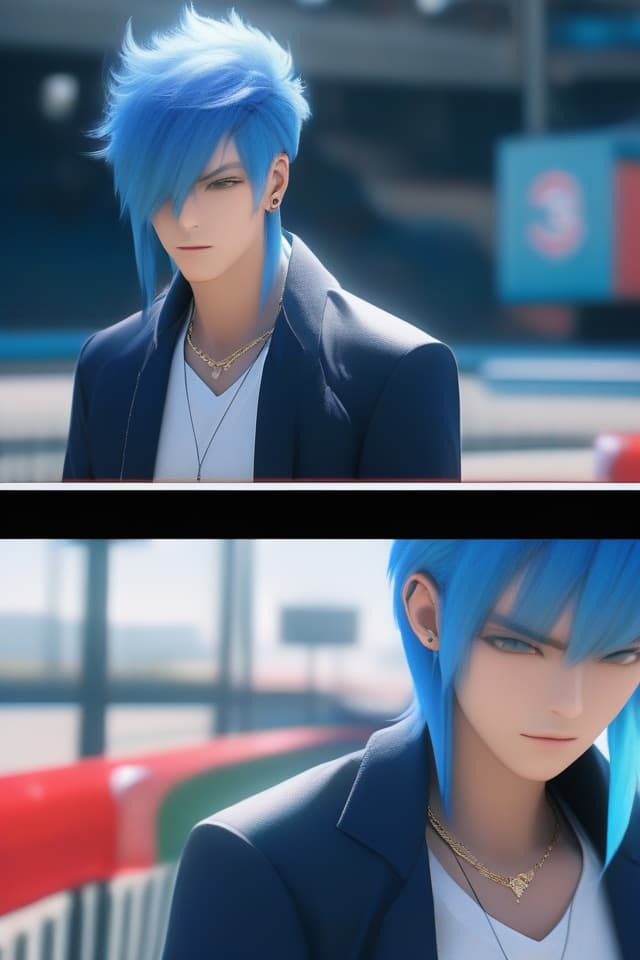  Blue hair, cool boys, (Absurdres, masterpieces, ultimate quality), official art, aesthetic, (diffusion lighting, environmental lighting), detailed skin textures, best shadows, very detailed, colorful, 8k Wallpaper, RAW Photorealistic Detailed, Dutch Angle, 💩, 💩, 💩, hyperrealistic, full body, detailed clothing, highly detailed, cinematic lighting, stunningly beautiful, intricate, sharp focus, f/1. 8, 85mm, (centered image composition), (professionally color graded), ((bright soft diffused light)), volumetric fog, trending on instagram, trending on tumblr, HDR 4K, 8K