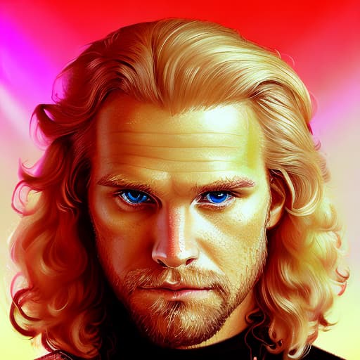 portrait+ style WWF queer blonde hunk dude face