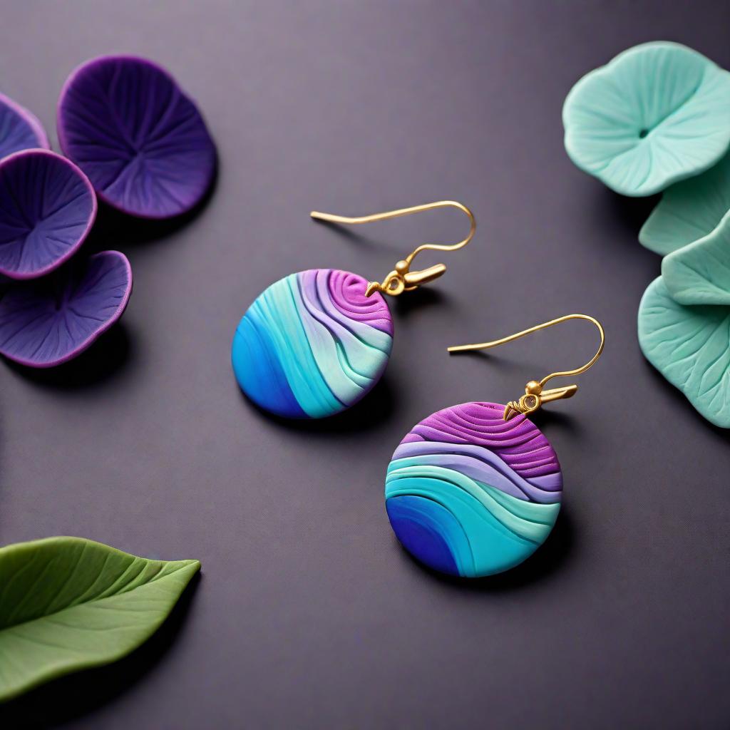  Create a logo for a handmade polymer clay earring business using the colors magenta, mint green, purple, royal blue, and light blue. The design should be elegant, creative, and artsy, symbolizing the unique craftsmanship of polymer clay jewelry. Include abstract shapes or elements that represent the texture and form of polymer clay earrings. hyperrealistic, full body, detailed clothing, highly detailed, cinematic lighting, stunningly beautiful, intricate, sharp focus, f/1. 8, 85mm, (centered image composition), (professionally color graded), ((bright soft diffused light)), volumetric fog, trending on instagram, trending on tumblr, HDR 4K, 8K