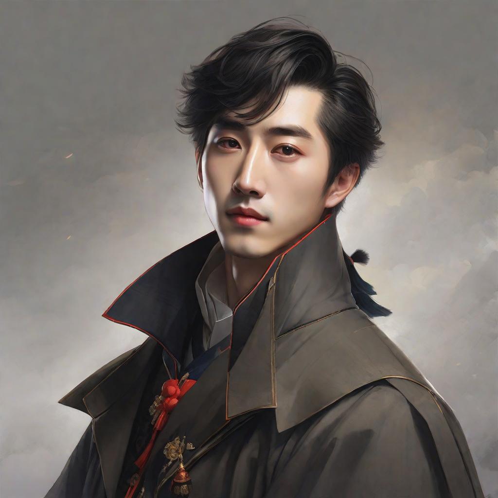  masterpiece, best quality,Draw a picture of Mo Linyuan. He's a beautiful man.