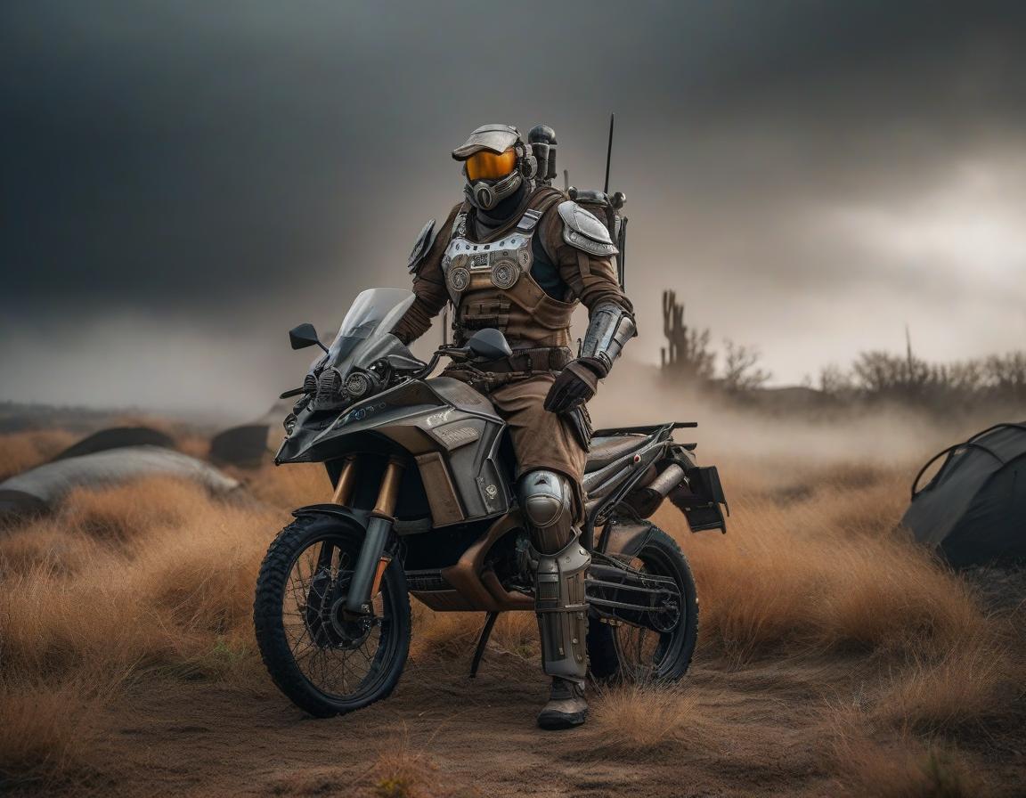  A person in lightweight, airtight, post apocalyptic armor hyperrealistic, full body, detailed clothing, highly detailed, cinematic lighting, stunningly beautiful, intricate, sharp focus, f/1. 8, 85mm, (centered image composition), (professionally color graded), ((bright soft diffused light)), volumetric fog, trending on instagram, trending on tumblr, HDR 4K, 8K