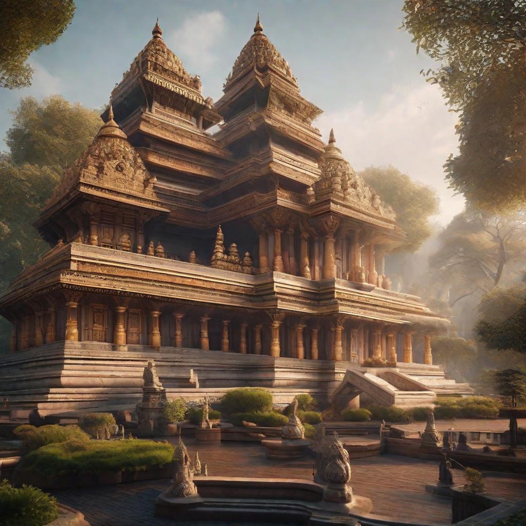  sketch. architecture. Indo-European style. temple. hyperrealistic, full body, detailed clothing, highly detailed, cinematic lighting, stunningly beautiful, intricate, sharp focus, f/1. 8, 85mm, (centered image composition), (professionally color graded), ((bright soft diffused light)), volumetric fog, trending on instagram, trending on tumblr, HDR 4K, 8K